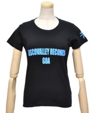 画像1: DISCOVALLEYオフィシャル・レディースTシャツ/ブラック×ブルー (1)