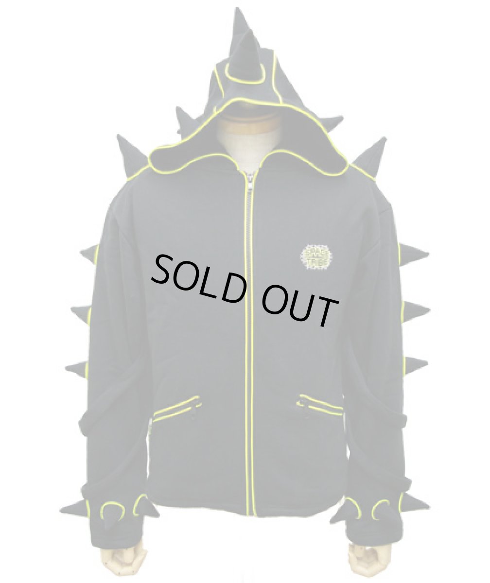 画像3: SPACE TRIBEユニセックス・パーカー「Spikey Hood / ブラック&イエロー」 (3)