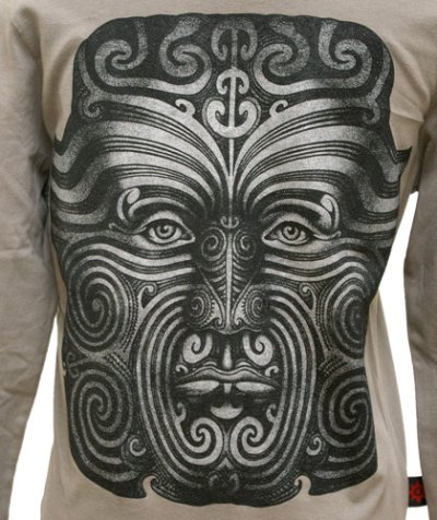 画像3: CHILL OUT PLANETレディース長袖Tシャツ「Maori Face/グレー」