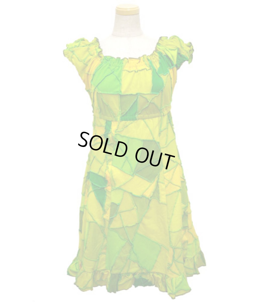 画像2: BONEレディース・ワンピース/ライムイエロー＆グリーン (2)