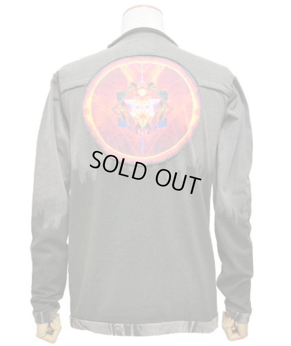 画像4: PUMAYANA メンズ・長袖カットソー/グレー×グリーンA (4)