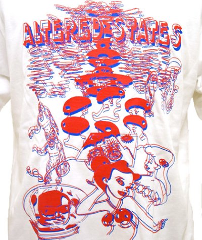 画像1: MANALIBREユニセックスTシャツ「ALTERED STATES ３Ｄ/ホワイト」