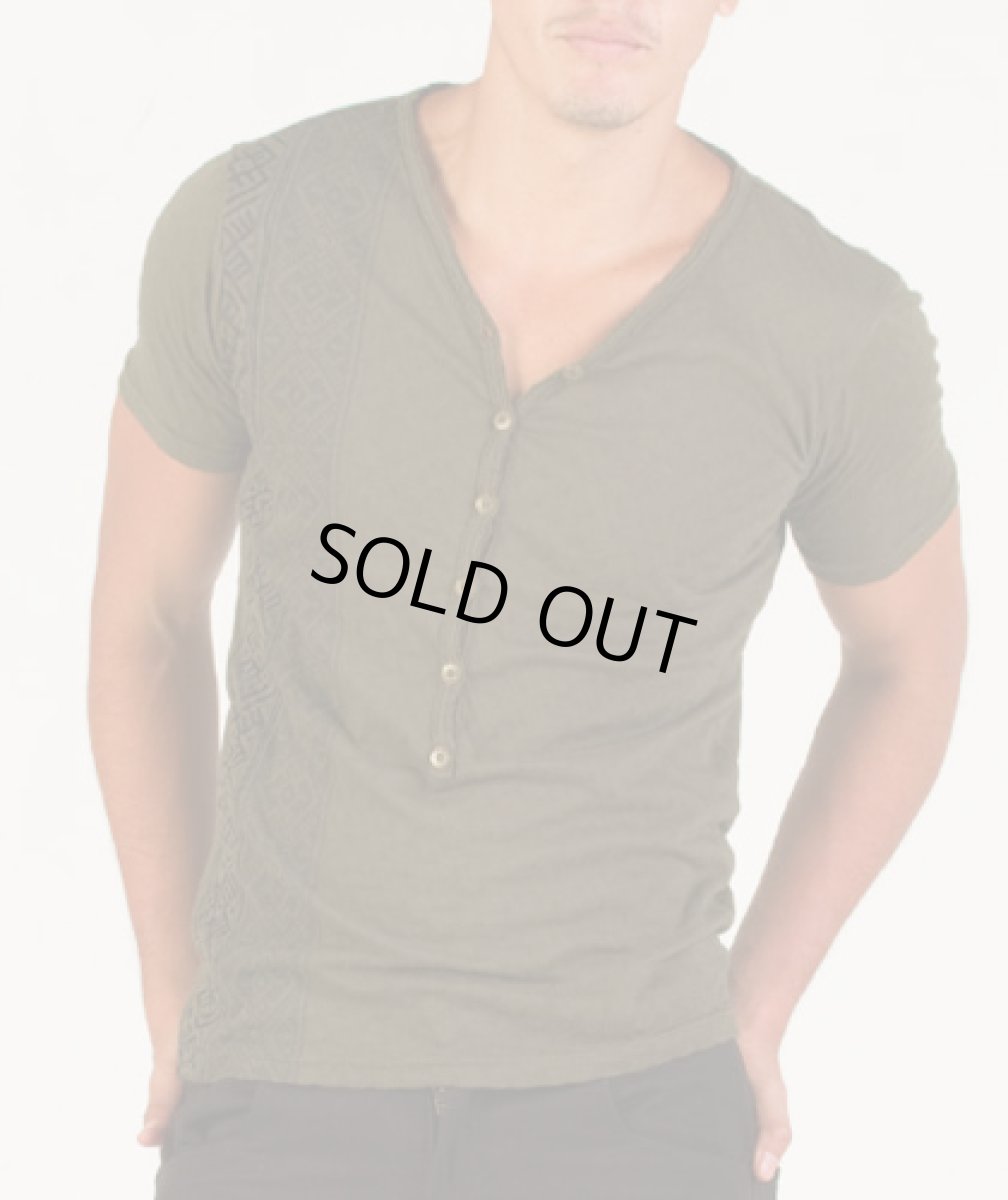 画像4: PSYLO メンズ・半袖カットソー「Pat Tee / グリーン」 (4)