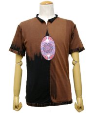 画像1: PUMAYANA メンズ・半袖Tシャツ「Activated DNA / ブラウン×ブラック」 (1)