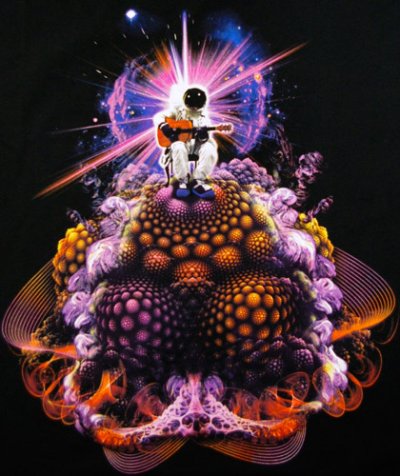 画像1: IMAGINARY FOUNDATIONメンズ半袖Tシャツ「Spaced Out/ブラック」