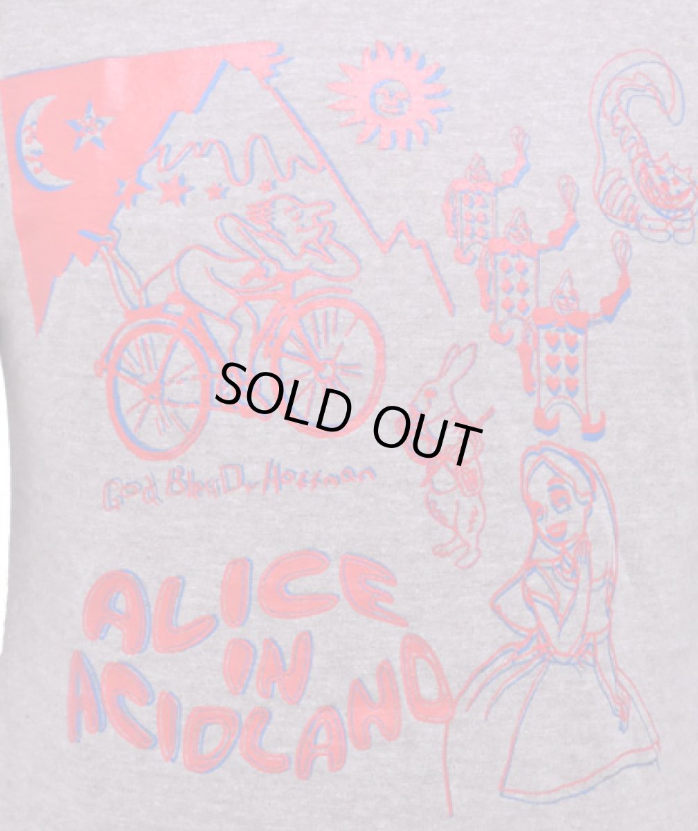 画像2: MANALIBREメンズ7分袖カットソー「ALICE in ACIDLAND 3D / ブラウン」 (2)