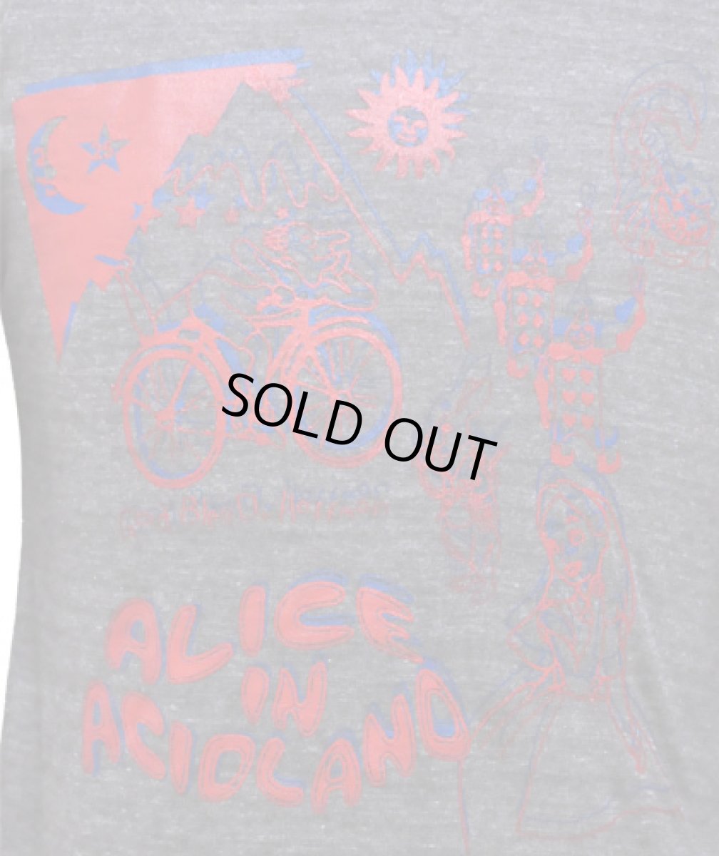 画像2: MANALIBREメンズ7分袖カットソー「ALICE in ACIDLAND ３Ｄ / チャコール」 (2)