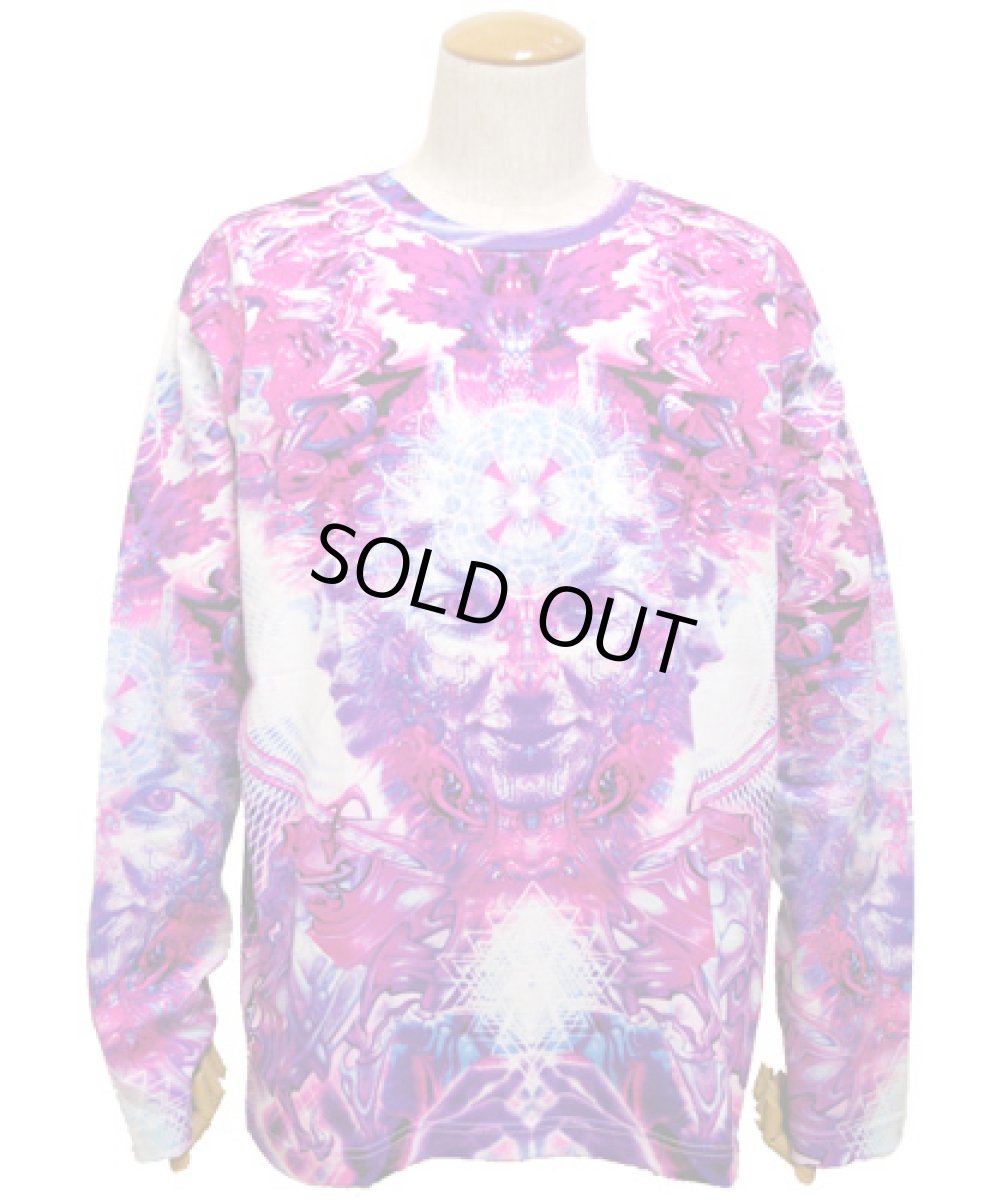 画像2: SPACE TRIBEメンズ・長袖カットソー「Violet Namaste」 (2)