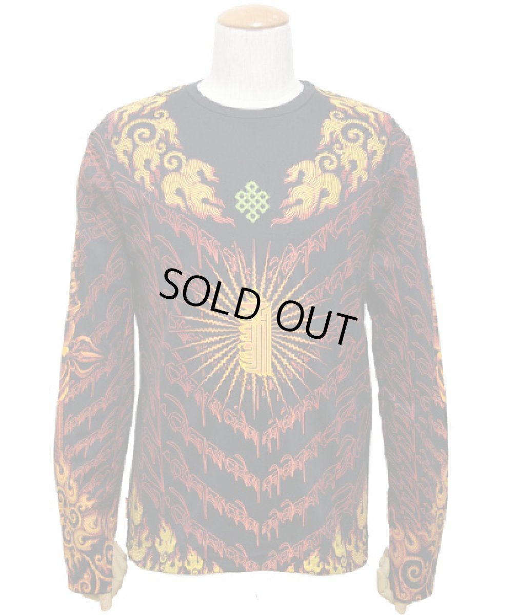 画像2: SPACE TRIBEメンズ・長袖カットソー「Fire KalaChakra」 (2)