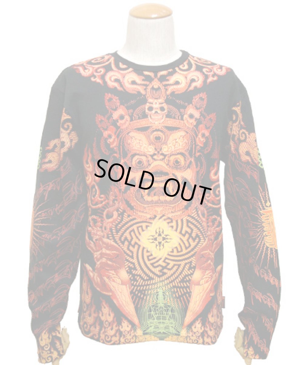 画像2: SPACE TRIBEメンズ・長袖カットソー「Fire Mahakala」 (2)