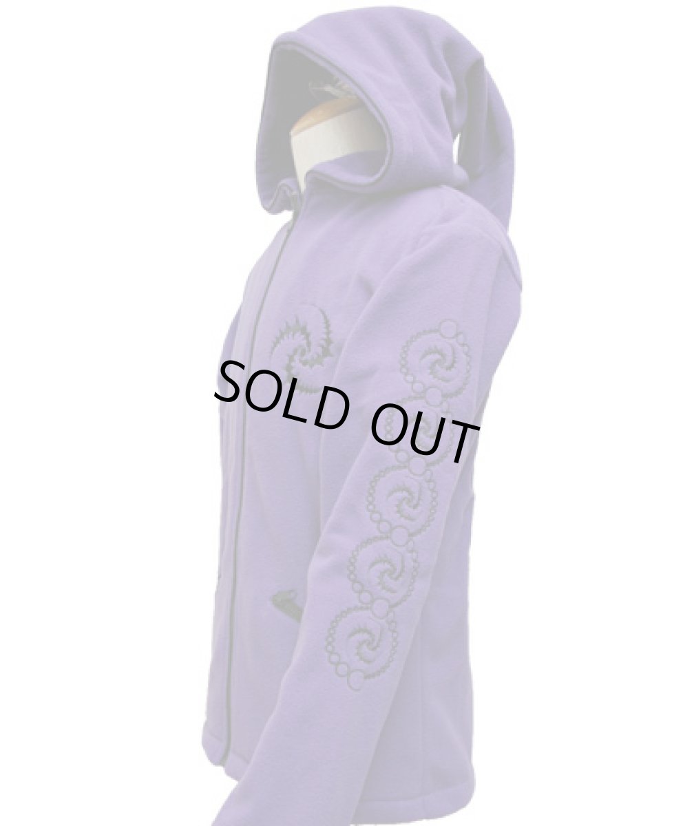 画像2: SPACE TRIBEユニセックス・フリースパーカー「Black Triskelion/パープル」 (2)