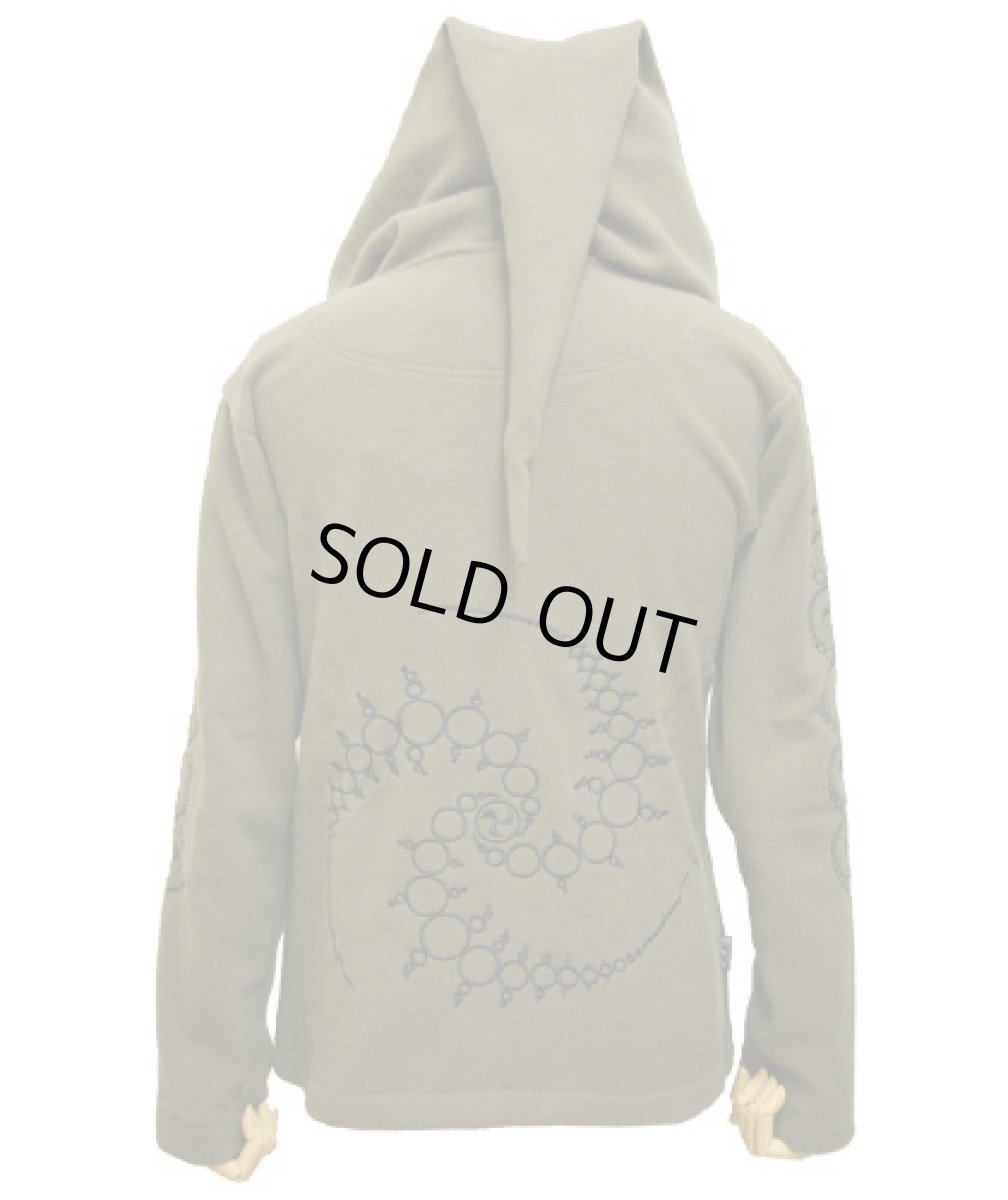 画像3: SPACE TRIBEユニセックス・フリースパーカー「Black Triskelion/カーキ」 (3)