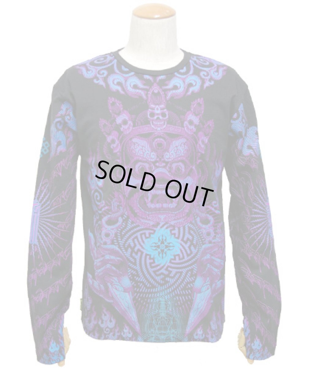 画像2: SPACE TRIBEメンズ・長袖カットソー「Violet Mahakala」 (2)