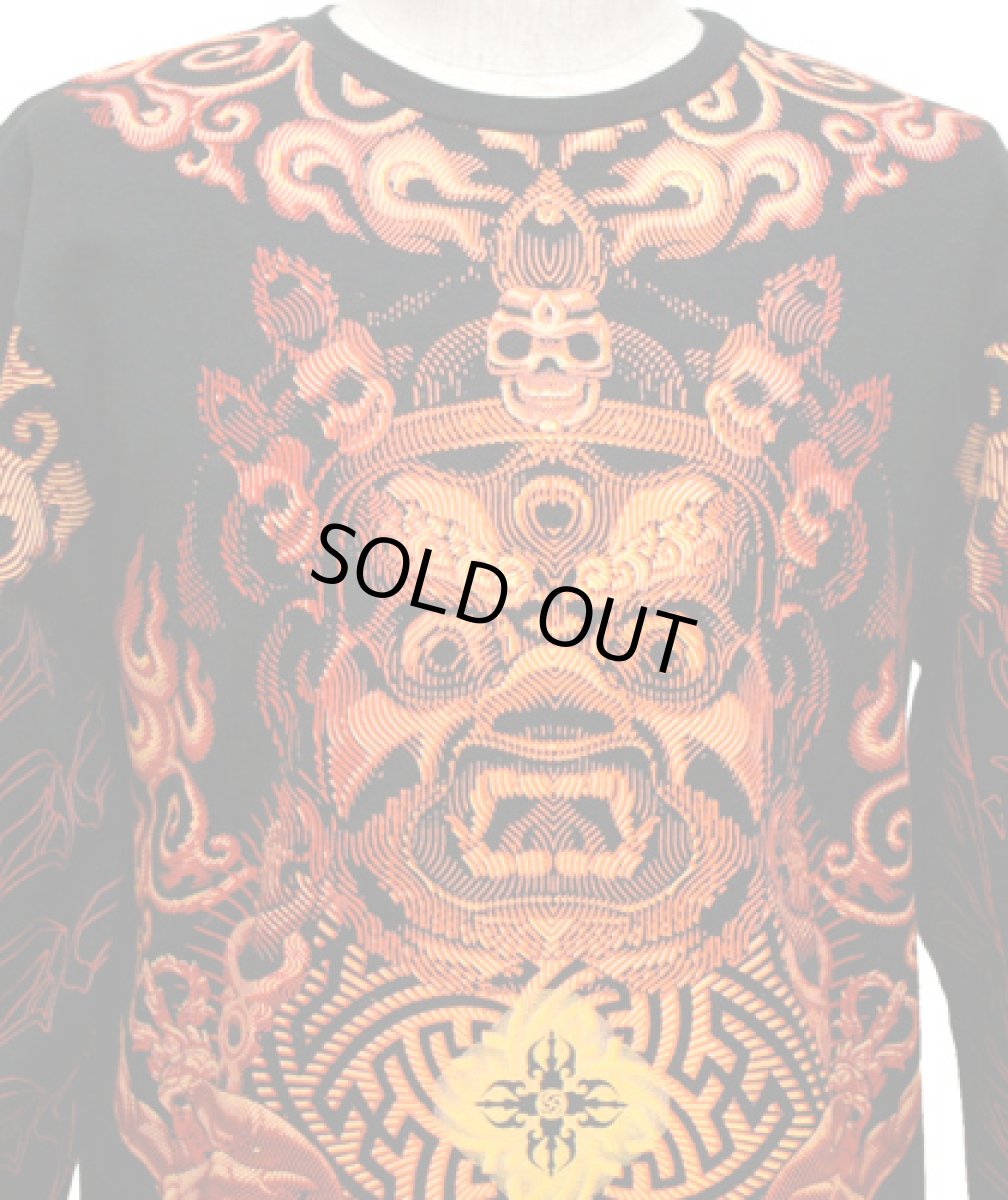 画像3: SPACE TRIBEメンズ・長袖カットソー「Fire Mahakala」 (3)