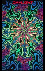 画像1: SPACE TRIBEバティック1.2m×2m「Rainbow Flake Fractal」 (1)