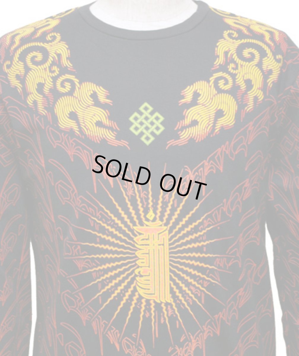 画像3: SPACE TRIBEメンズ・長袖カットソー「Fire KalaChakra」 (3)