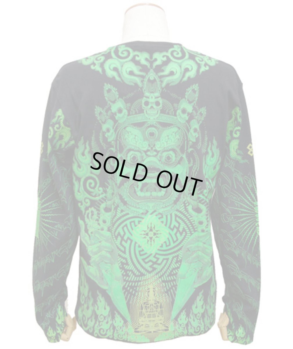 画像5: SPACE TRIBEメンズ・長袖カットソー「Lime Mahakala」 (5)