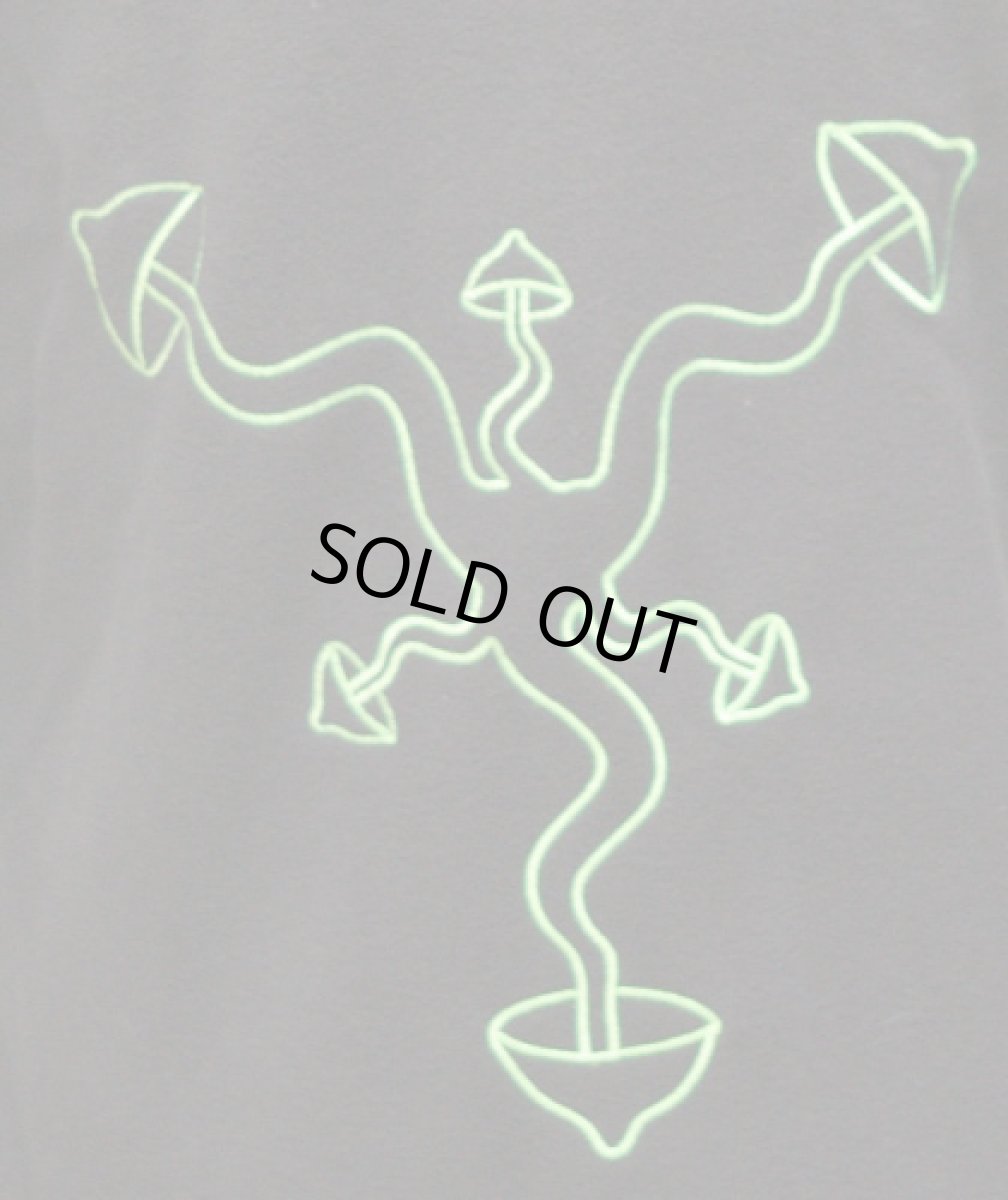 画像4: SPACE TRIBEユニセックス・フリースパーカー「UV Lime Shrooms」 (4)