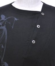 画像2: PSYLO メンズ・カットソー「Slanted Tee / ブラック」 (2)