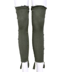 画像2: PSYLO レディース・レッグウォーマー「Long Ribbed Legwarmers / アーミー」 (2)