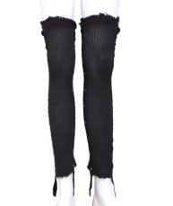 画像2: PSYLO レディース・レッグウォーマー「Long Ribbed Legwarmers / ブラック」 (2)