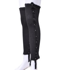 画像1: PSYLO レディース・レッグウォーマー「Long Ribbed Legwarmers / ブラック」 (1)