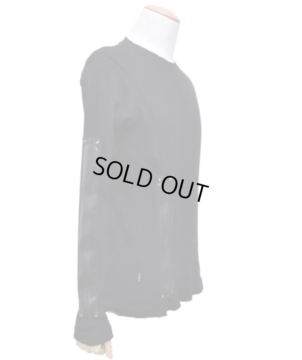 画像2: PSYLO メンズ・長袖「Zipped Waffel Sweater / ブラック」 (2)