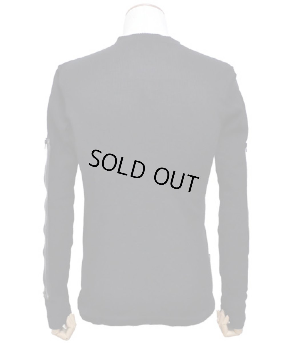 画像4: PSYLO メンズ・長袖「Zipped Waffel Sweater / ブラック」 (4)