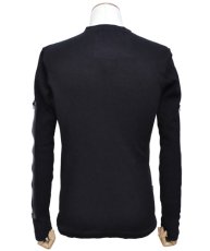 画像4: PSYLO メンズ・長袖「Zipped Waffel Sweater / ブラック」 (4)