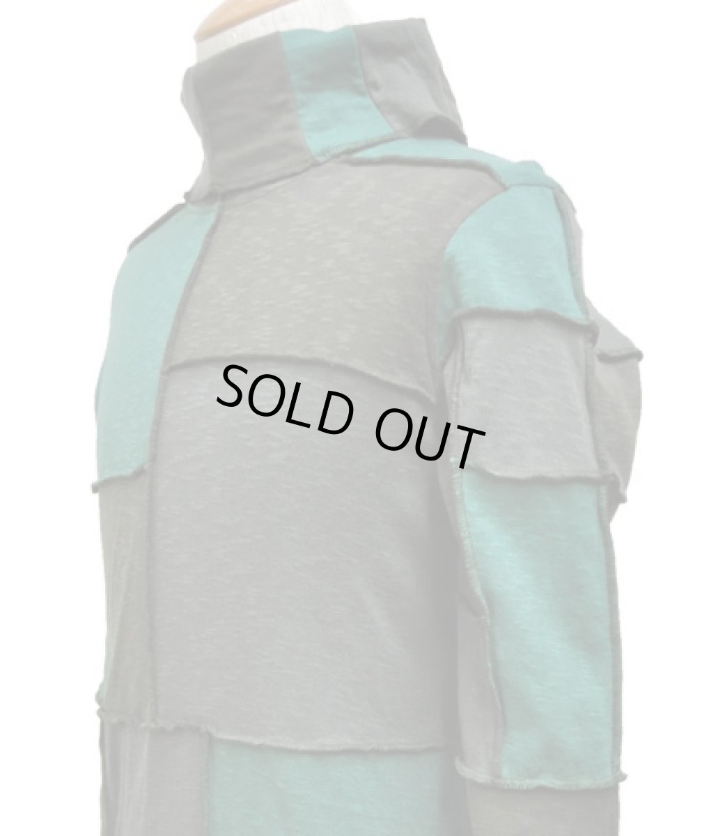 画像2: PSYLO メンズ・カットソー「Patchwork Jumper / アーミー×グリーン×グレー」 (2)