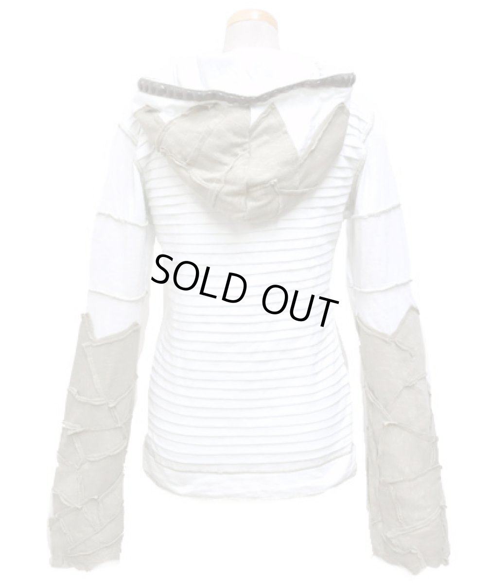 画像4: PSYLO レディース・ジャケット「Slub Decked Jacket / ホワイト×ボーン」 (4)