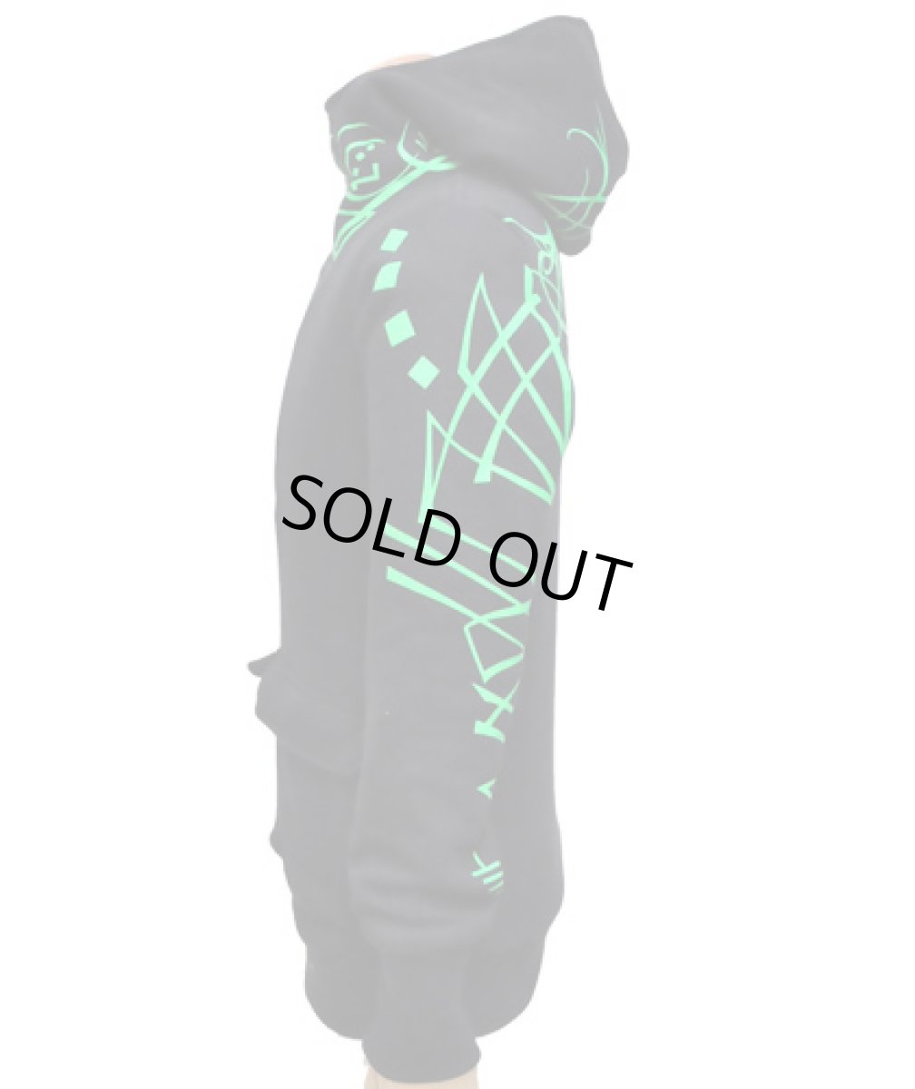 画像3: PLAZMAメンズ・パーカー「Kapuchol/ブラック×グリーン」 (3)