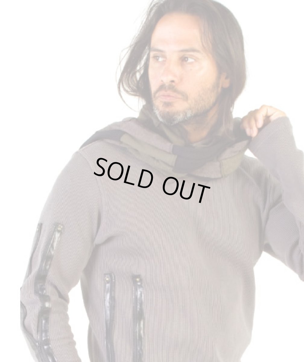 画像3: PSYLO マフラー「Patchwork Scraf / ブラック×アーミー×チャコール」 (3)