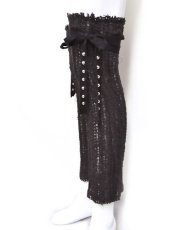 画像2: PSYLO レディース・レッグウォーマー「Knitted Legwarmers / ブラック」 (2)