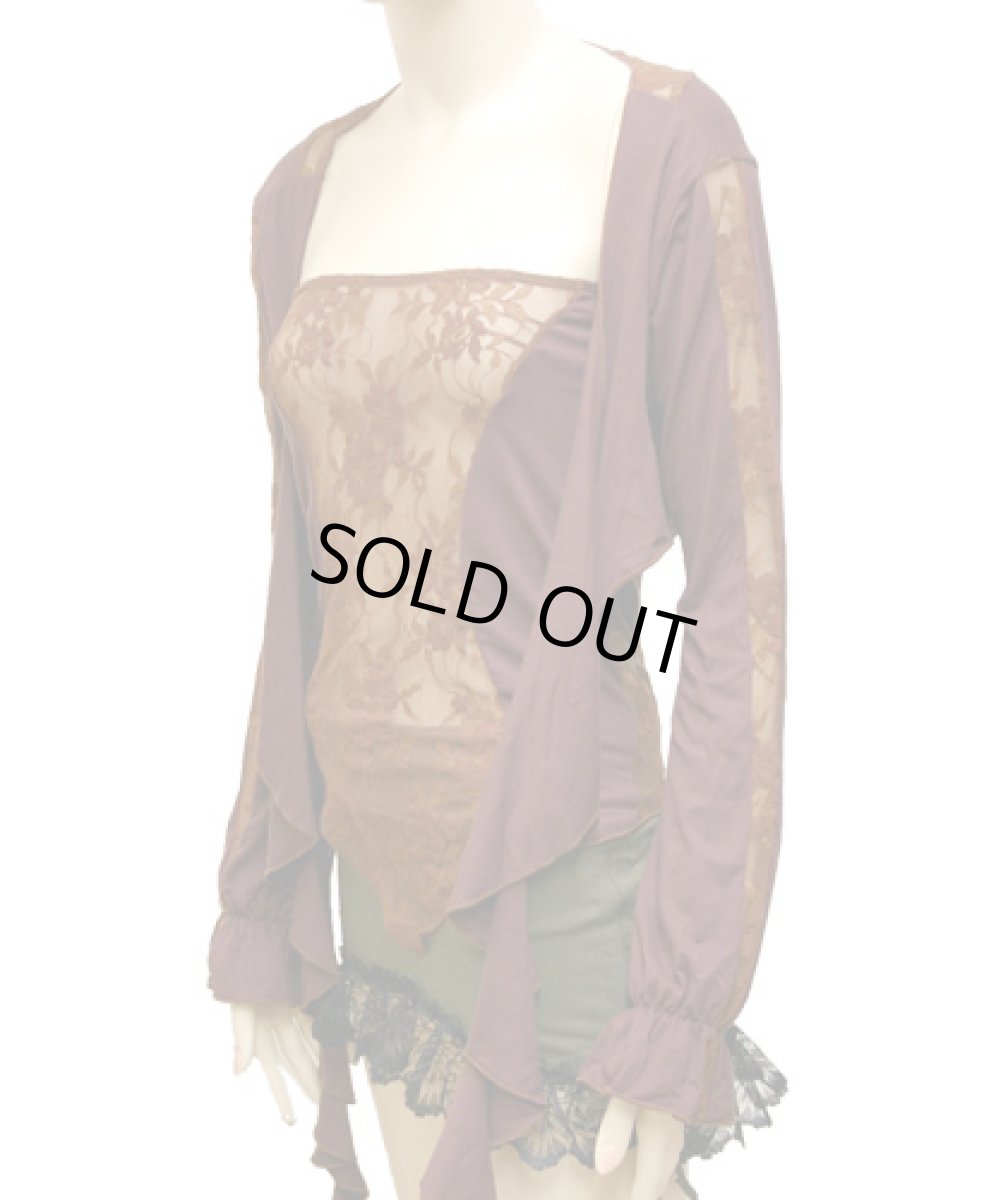 画像3: KAYO - Anime Clothing「ピース・カーディガントップ/ブラウン」 (3)