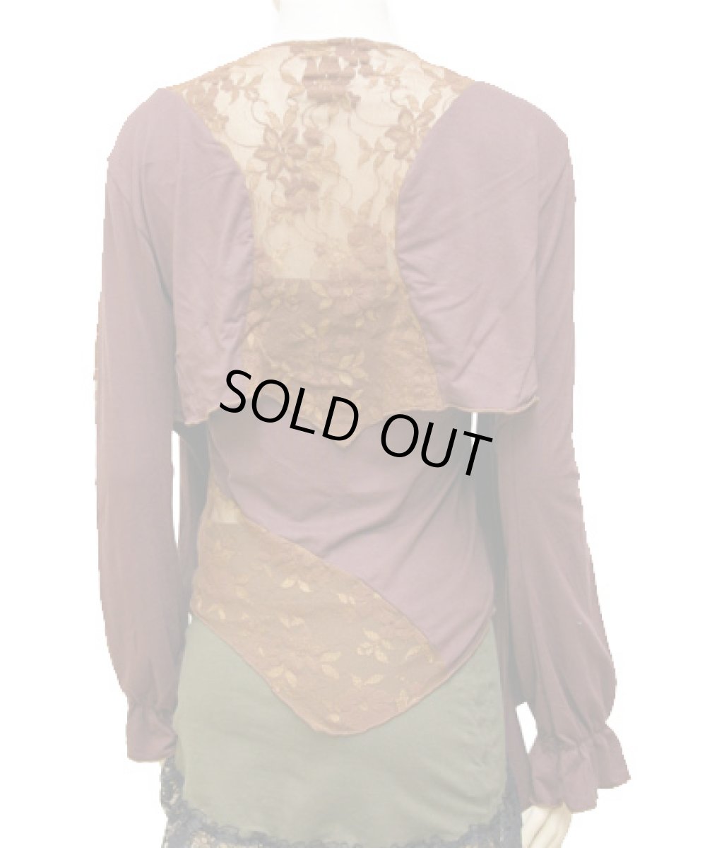 画像4: KAYO - Anime Clothing「ピース・カーディガントップ/ブラウン」 (4)