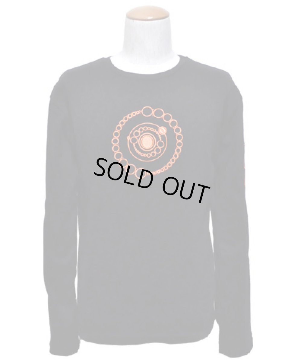 画像2: SPACE TRIBEメンズ・長袖Tシャツ「UV Orange DNA Orbit」 (2)