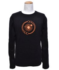 画像2: SPACE TRIBEメンズ・長袖Tシャツ「UV Orange DNA Orbit」 (2)