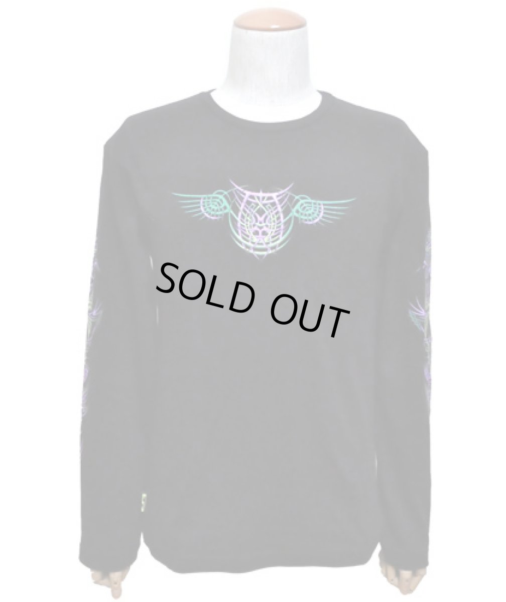 画像2: SPACE TRIBEメンズ・長袖Tシャツ「Alien Wings」 (2)