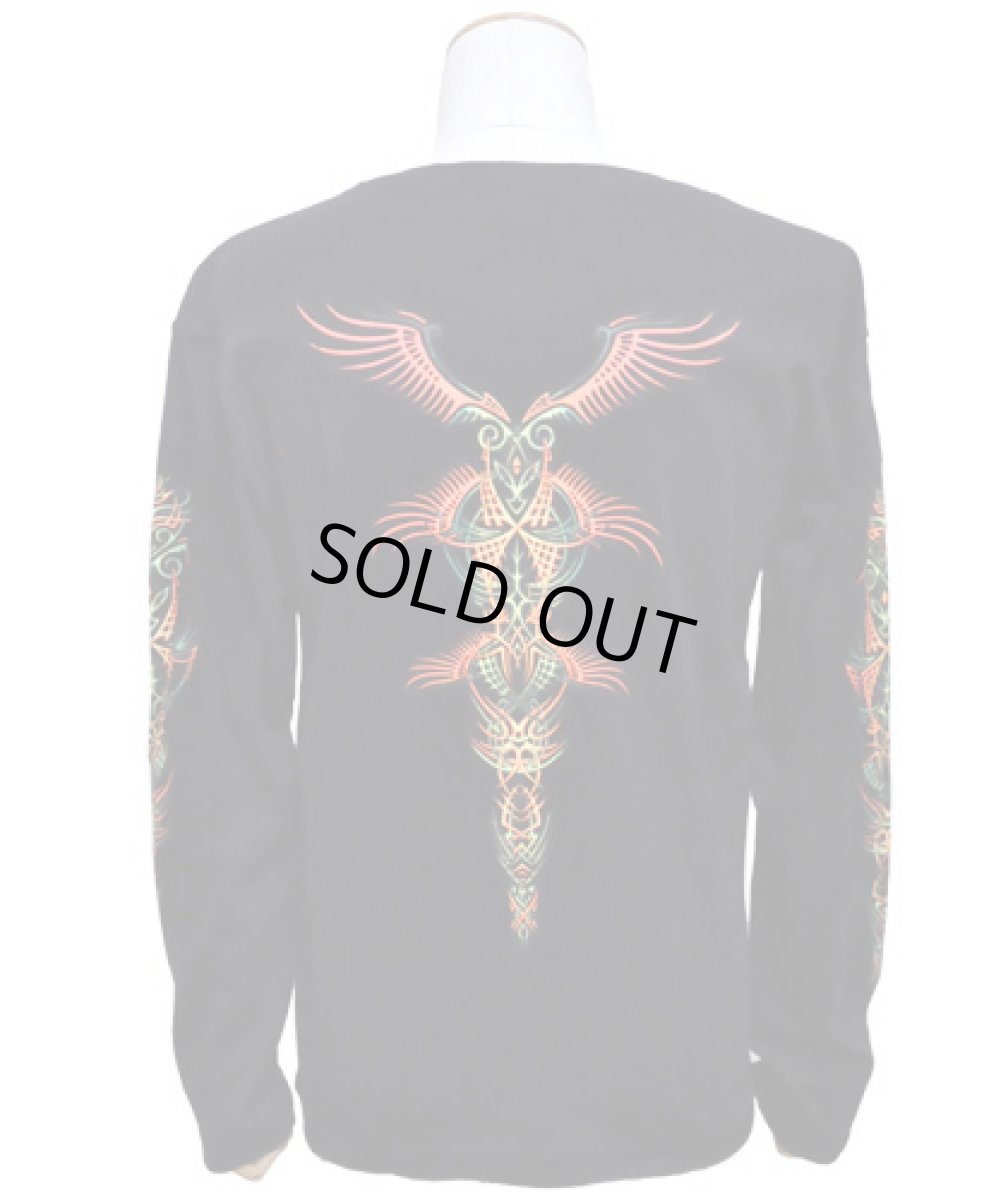 画像4: SPACE TRIBEメンズ・長袖Tシャツ「Golden Wings」 (4)