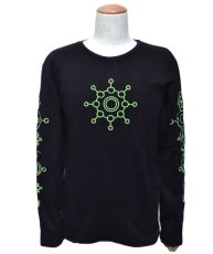 画像2: SPACE TRIBEメンズ・長袖Tシャツ「UV Lime Alien Glyph」 (2)