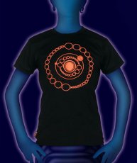 画像1: SPACE TRIBEメンズ・Tシャツ「UV Orange DNA Orbit」 (1)