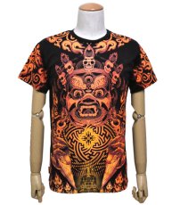 画像2: SPACE TRIBEメンズ・Tシャツ「Fire Mahakala」 (2)