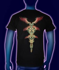 画像1: SPACE TRIBEメンズ・Tシャツ「Tribal Wings Golden」 (1)