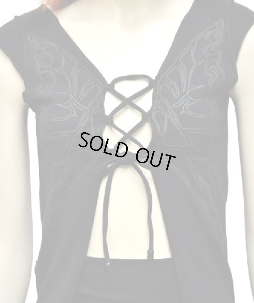 画像2: No More Productions レディース・ノースリーブ「203M-3 / ブラック×ブラック」 (2)