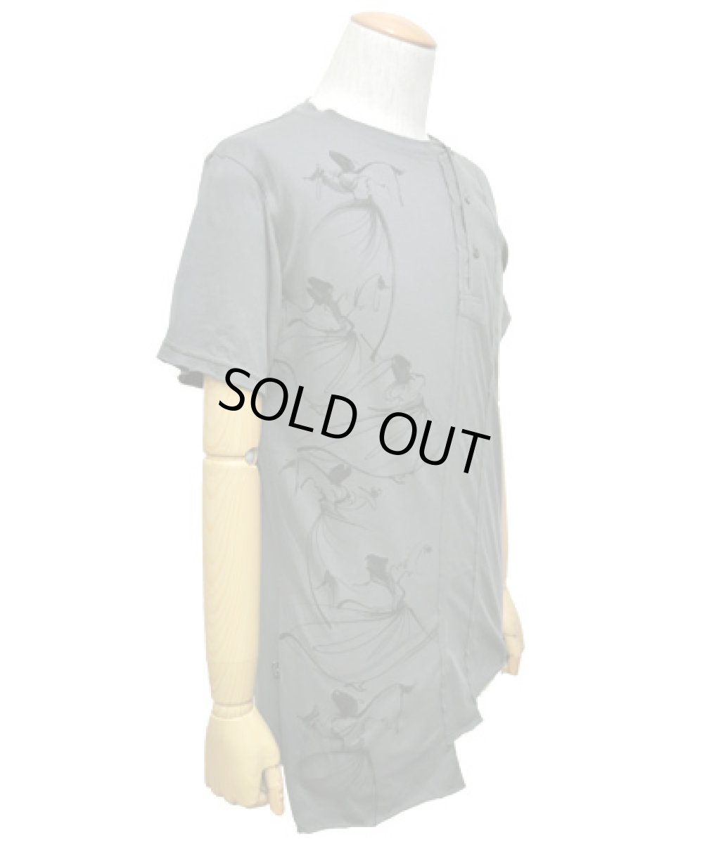 画像3: PSYLO メンズ・半袖カットソー「Slanted Tee / グレー」 (3)