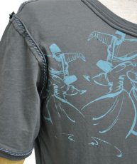 画像2: PSYLO メンズ・半袖Tシャツ「Sufi Tee / グレー」 (2)