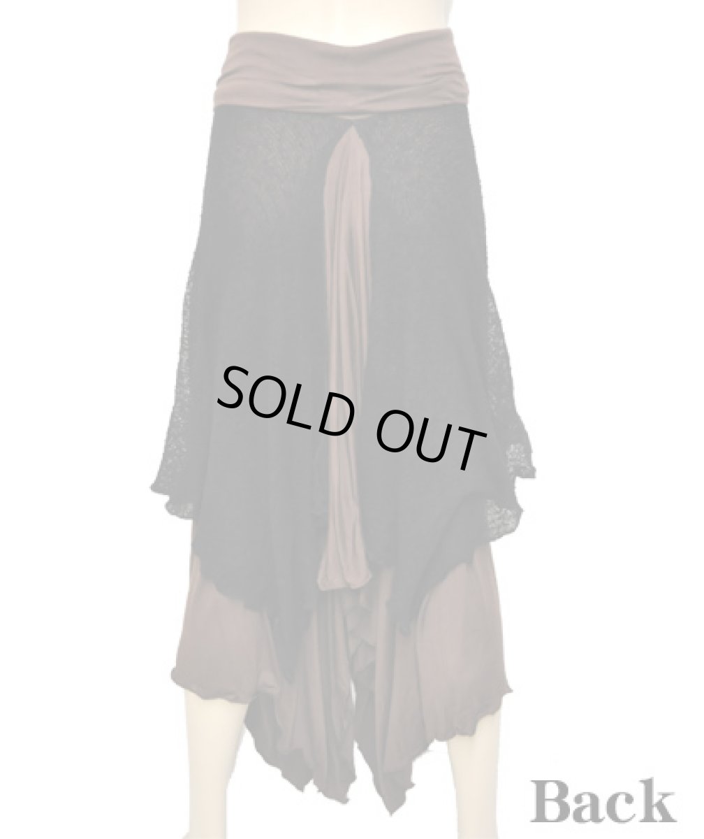 画像4: PSYLO スカート「Le Skirt Rmx / モカブラウン×ブラック」 (4)