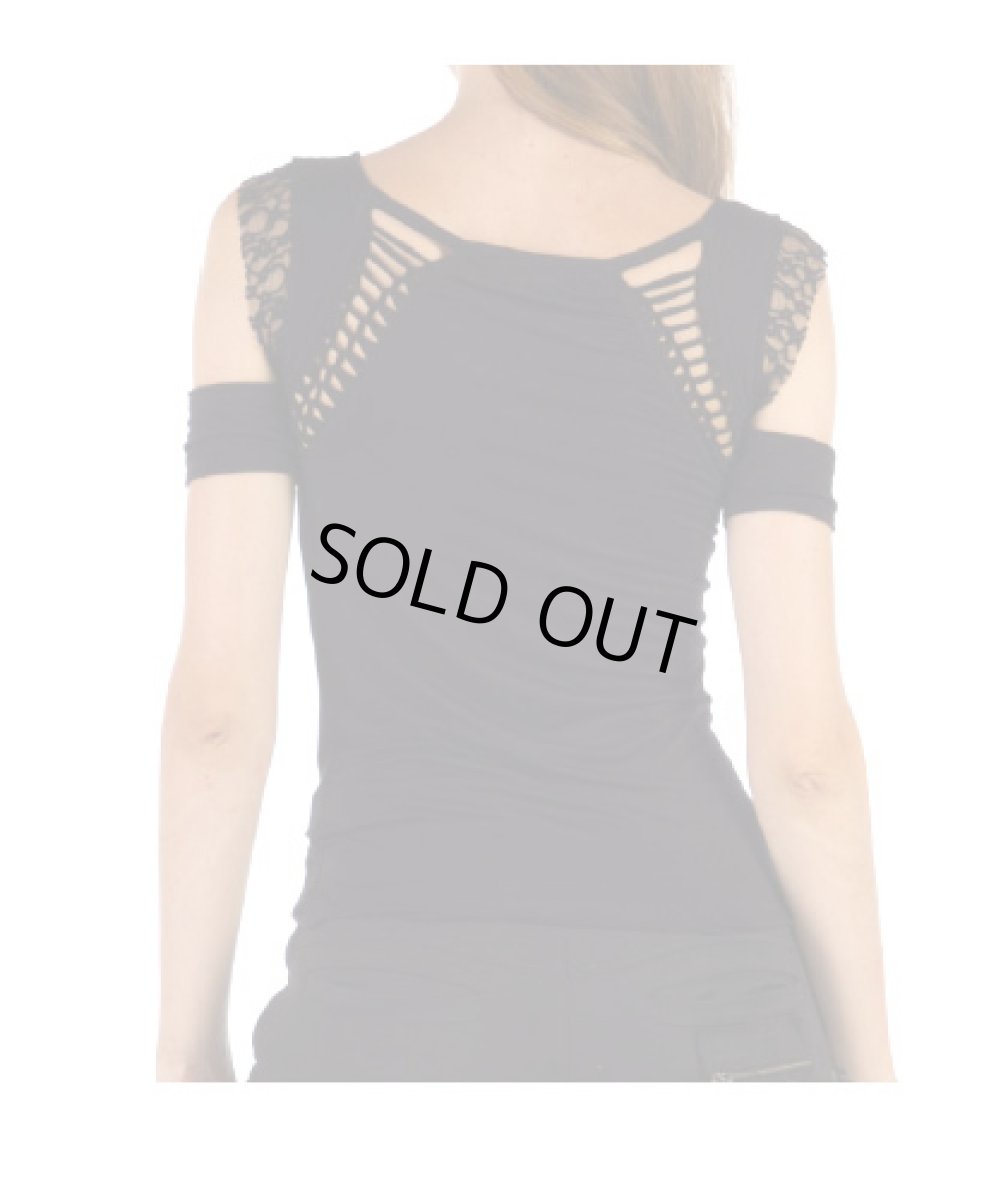 画像2: PSYLO レディース・半袖カットソー「Sesame Top / ブラック」 (2)