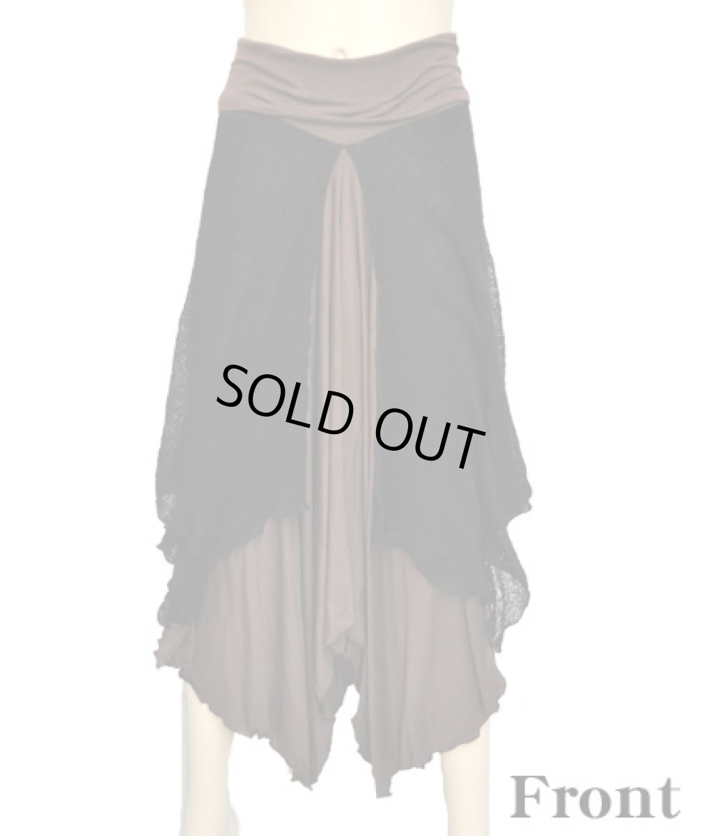 画像2: PSYLO スカート「Le Skirt Rmx / モカブラウン×ブラック」 (2)